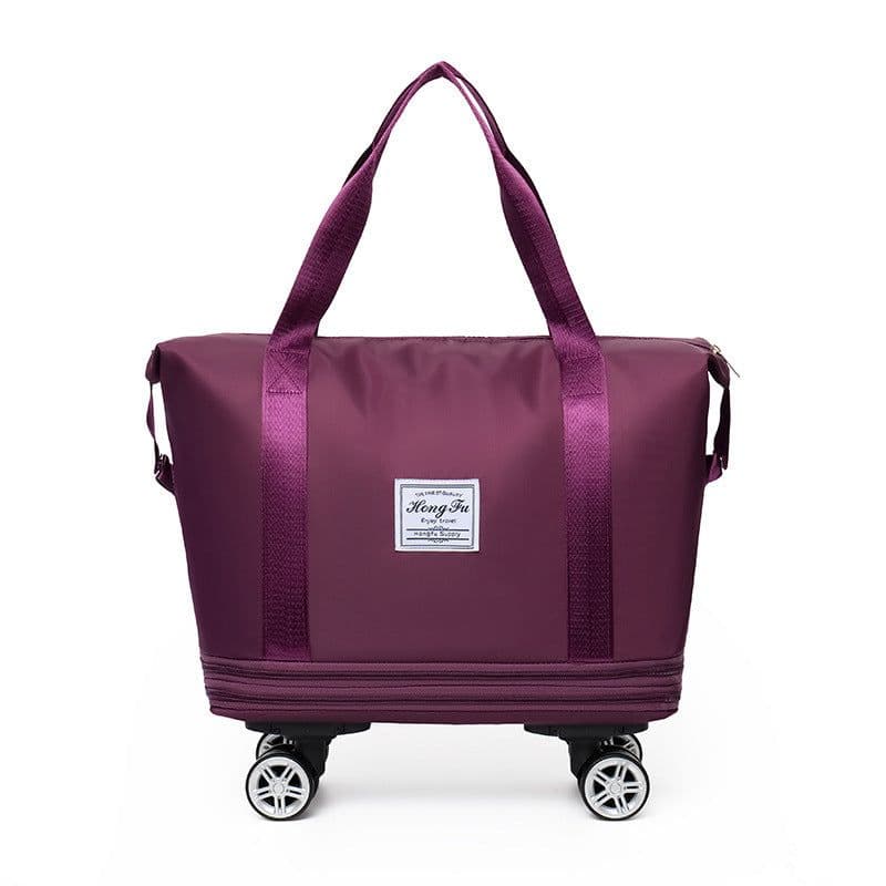image-Double-layer Extended Large Capacity Travel Bag Dry Wet Separation Lightweight Maternity Package Coverable Handle