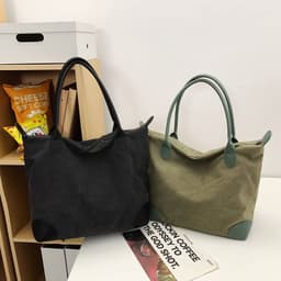 image-One-shoulder Travel Large Capacity Student Canvas Shopping Gym Bag