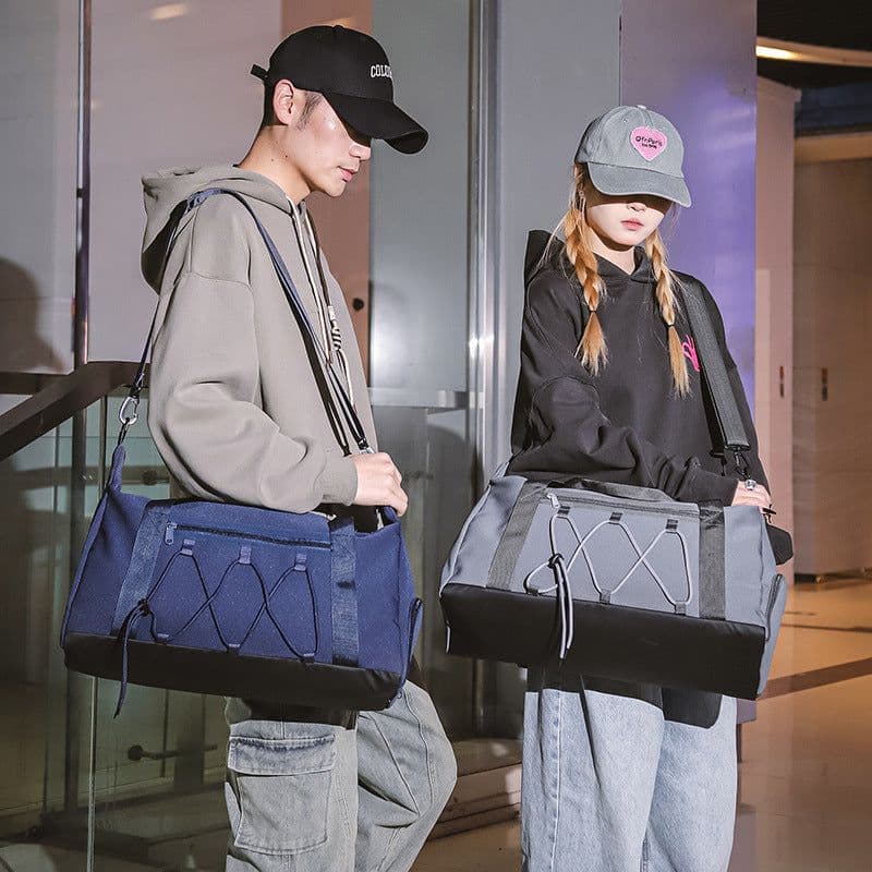 image-Korean Style Simple Large Capacity Denim Underarm Tote Bag