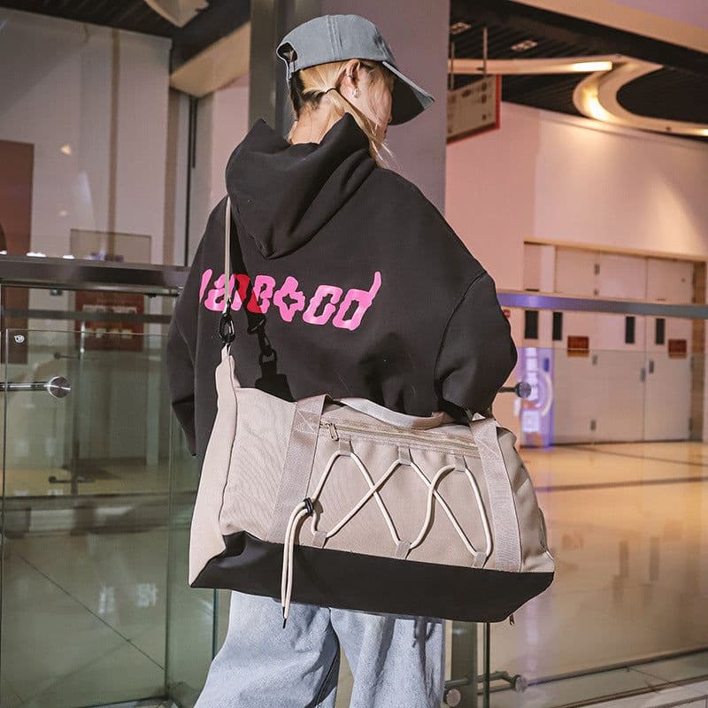 image-Korean Style Simple Large Capacity Denim Underarm Tote Bag