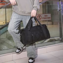 image-Korean Style Simple Large Capacity Denim Underarm Tote Bag