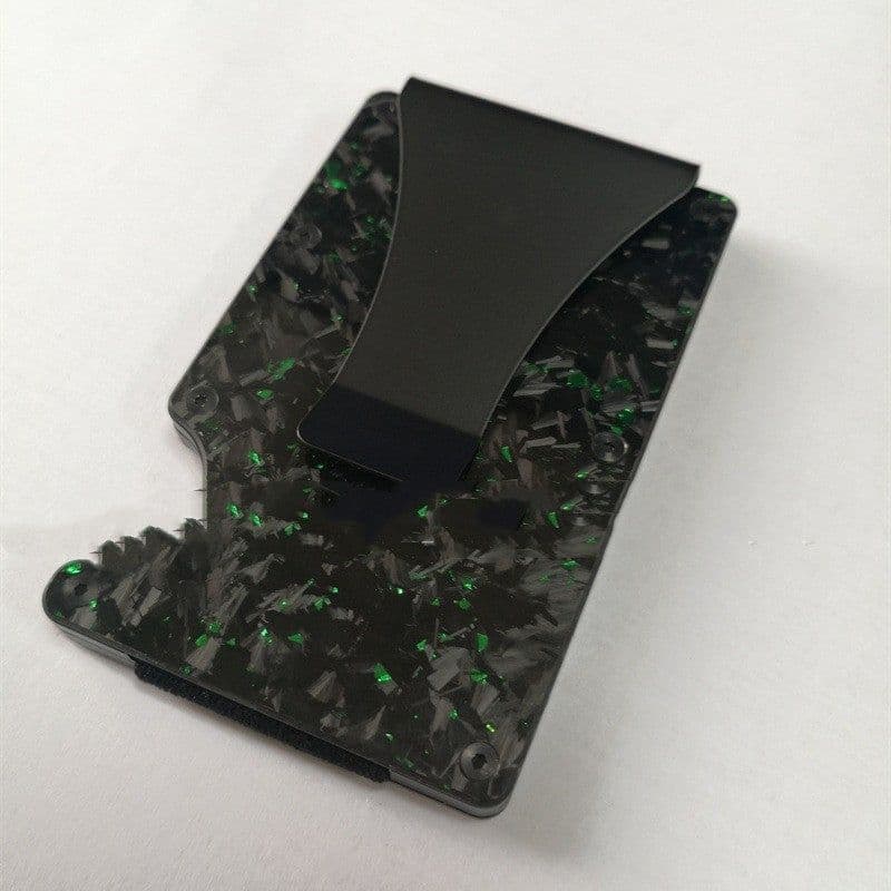 image-Factory Supply Carbon Fiber Wallet Shell Pattern Wallet Forged Pattern Card Clamp Metal RFID Card Holder