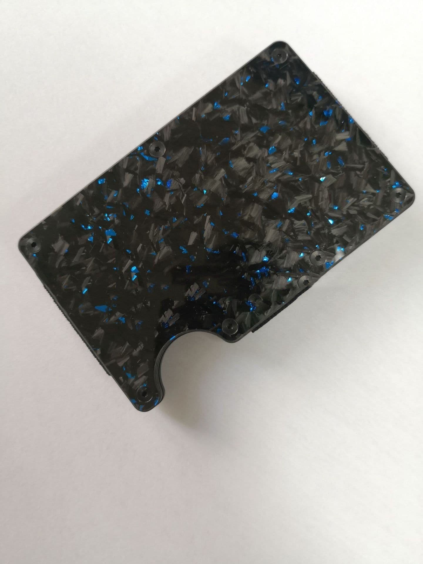image-Factory Supply Carbon Fiber Wallet Shell Pattern Wallet Forged Pattern Card Clamp Metal RFID Card Holder