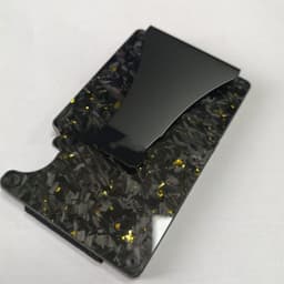 image-Factory Supply Carbon Fiber Wallet Shell Pattern Wallet Forged Pattern Card Clamp Metal RFID Card Holder