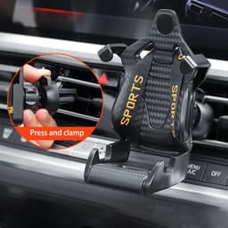 image-Racing Seat Shape Car Phone Holder Auto Air Vent Mobile Phone Clip 360 Degree Rotatable Car Cellphone Rack For Car Interior