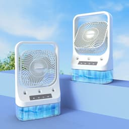 image-Household Cooling Fan Usb Rechargeable Head Adjustable Air Cooling Water Cooled Air Conditioning Tank Low Noise Air Cooler Fans
