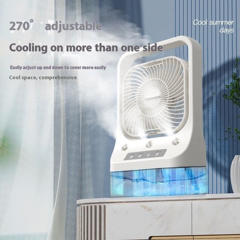 image-Household Cooling Fan Usb Rechargeable Head Adjustable Air Cooling Water Cooled Air Conditioning Tank Low Noise Air Cooler Fans