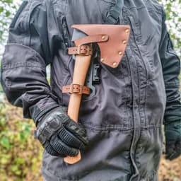 image-Camping Outdoor Portable And Adjustable Universal Leather Axe Cover