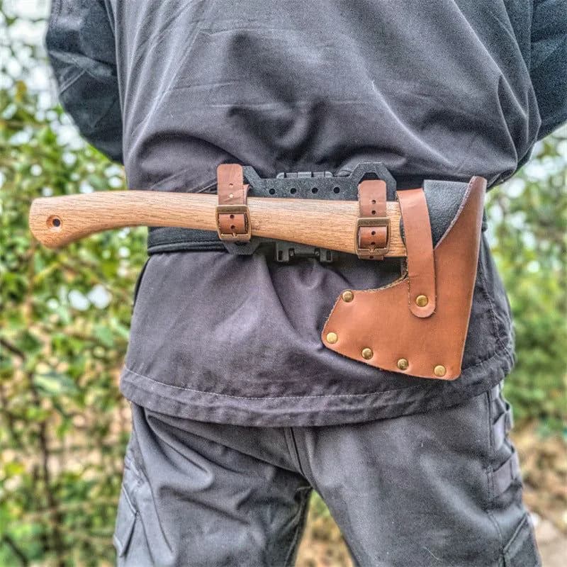 image-Camping Outdoor Portable And Adjustable Universal Leather Axe Cover