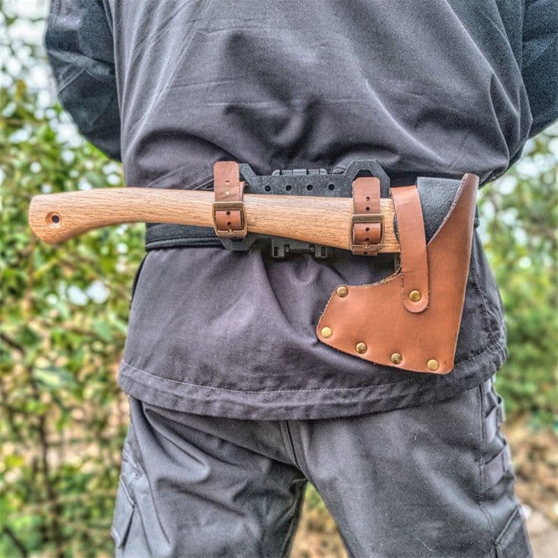 image-Camping Outdoor Portable And Adjustable Universal Leather Axe Cover