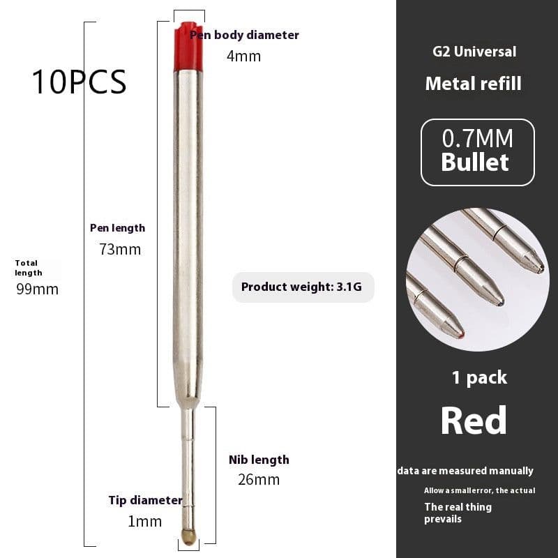 image-Metal Refill Total Length 99mm Metal Ball Point Pen Core