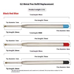 image-Metal Refill Total Length 99mm Metal Ball Point Pen Core