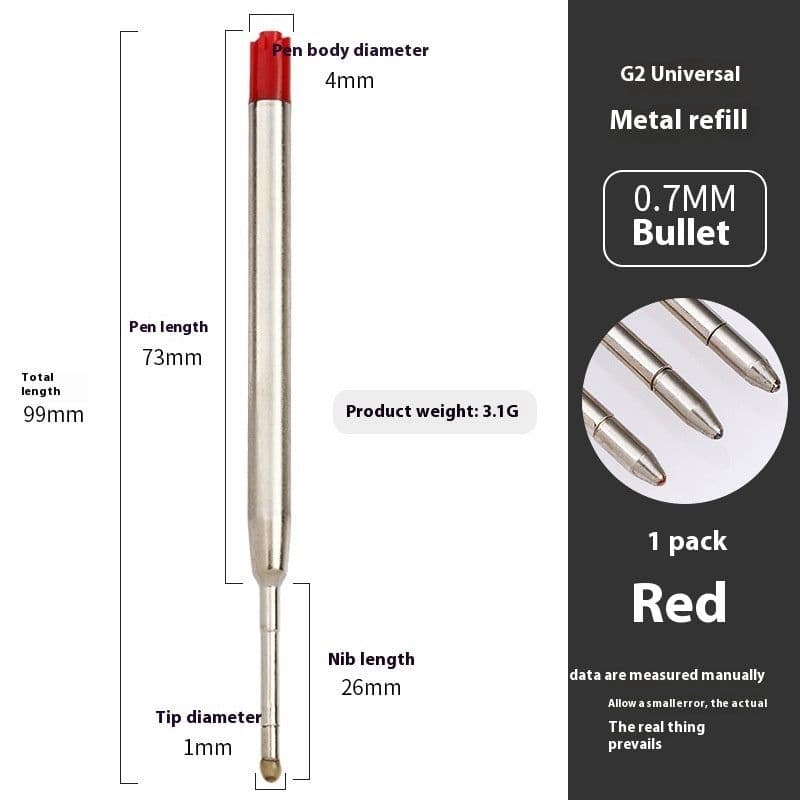 image-Metal Refill Total Length 99mm Metal Ball Point Pen Core