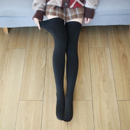 image-Autumn And Winter Large Size Fleece-lined Thick Fake Transparent Meat Thigh High Sock