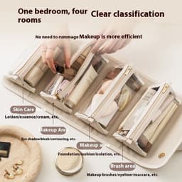 image-Removable Portable Cosmetic Bag Large Capacity Folding Cosmetic Bags