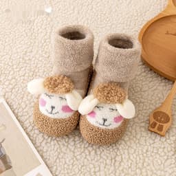 image-Autumn And Winter Non-slip Cartoon Velvet Extra Thick Fluffy Loop Sock Shoes