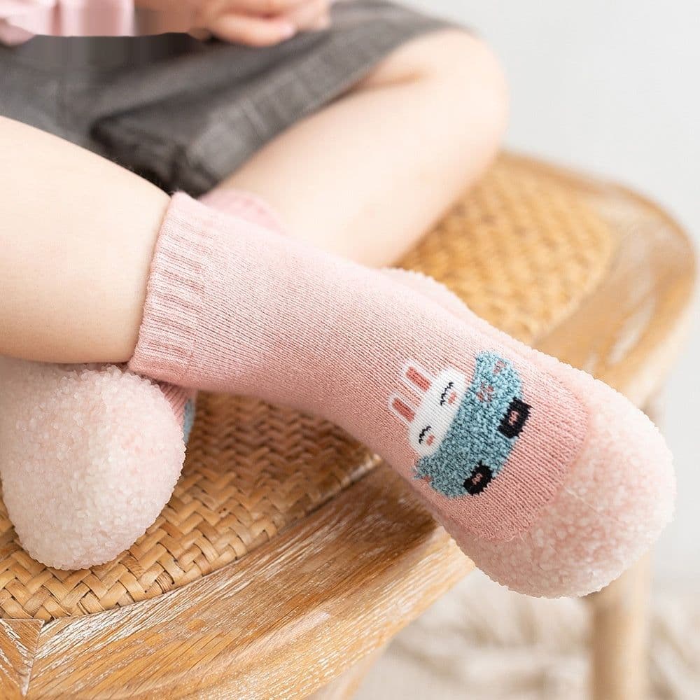 image-Autumn And Winter Non-slip Cartoon Velvet Extra Thick Fluffy Loop Sock Shoes