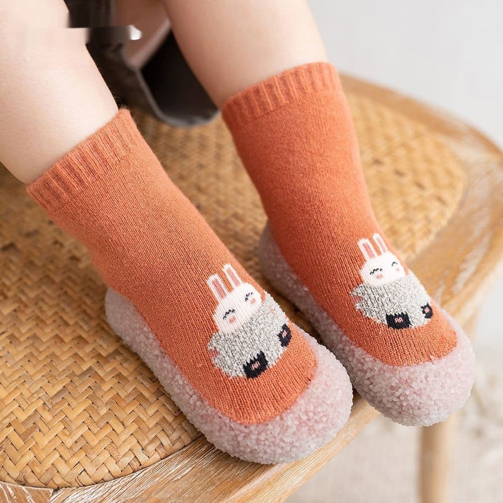 image-Autumn And Winter Non-slip Cartoon Velvet Extra Thick Fluffy Loop Sock Shoes