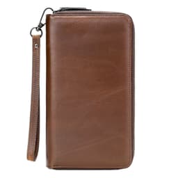 image-Men's Long Genuine Leather Clutch Wallet Zipper