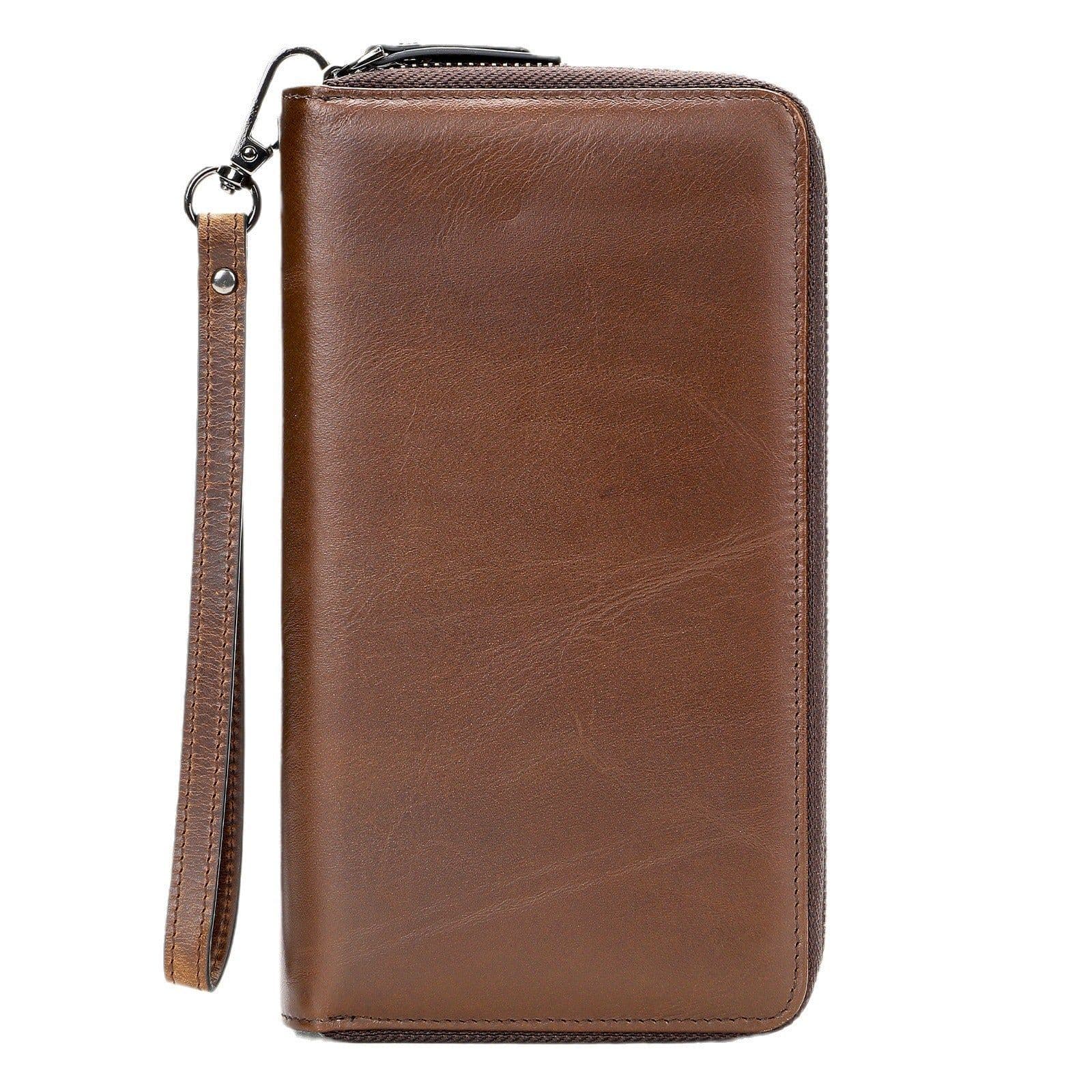 image-Men's Long Genuine Leather Clutch Wallet Zipper