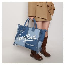 image-Women's Korean-style Letter Tassel Canvas Bag With Large Capacity
