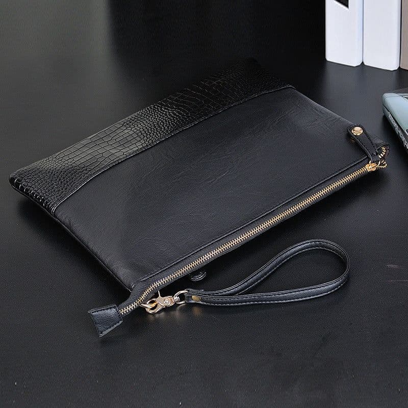 image-Men's Crocodile Pattern Fashion Clutch Shoulder Crossbody
