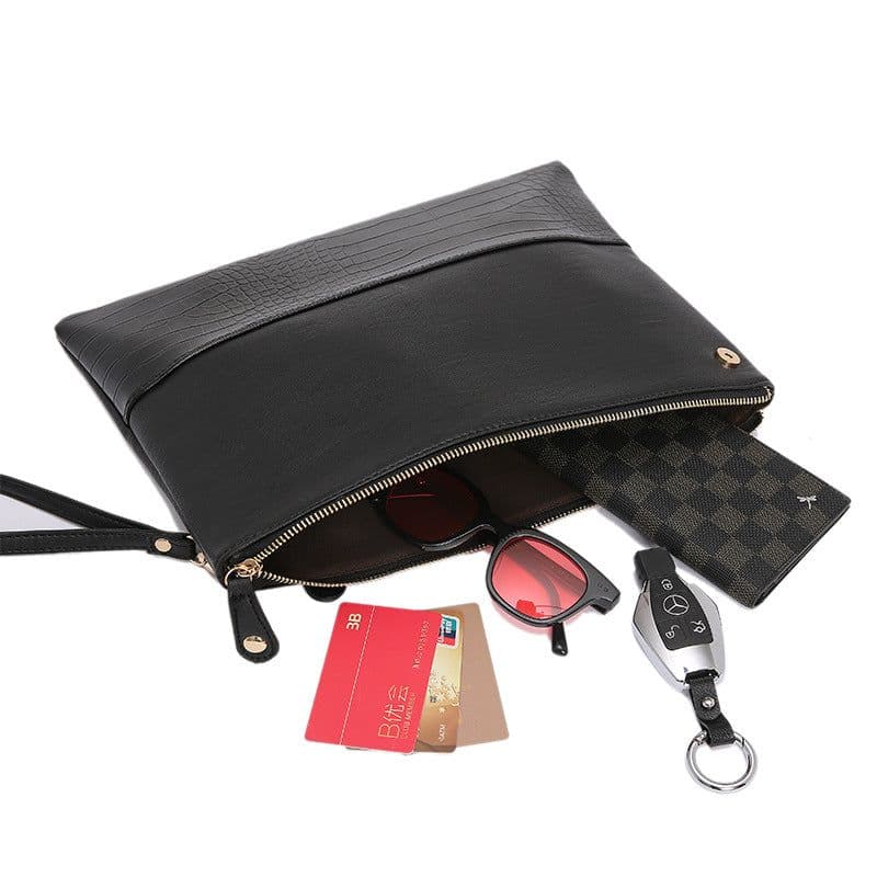 image-Men's Crocodile Pattern Fashion Clutch Shoulder Crossbody