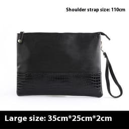 image-Men's Crocodile Pattern Fashion Clutch Shoulder Crossbody