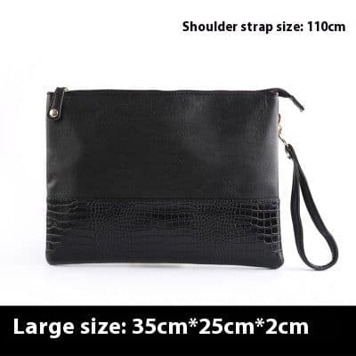 image-Men's Crocodile Pattern Fashion Clutch Shoulder Crossbody