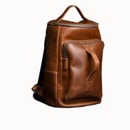 image-Vintage Crazy Horse Leather Hand-carrying Backpack Travel Leather Hiking Backpack