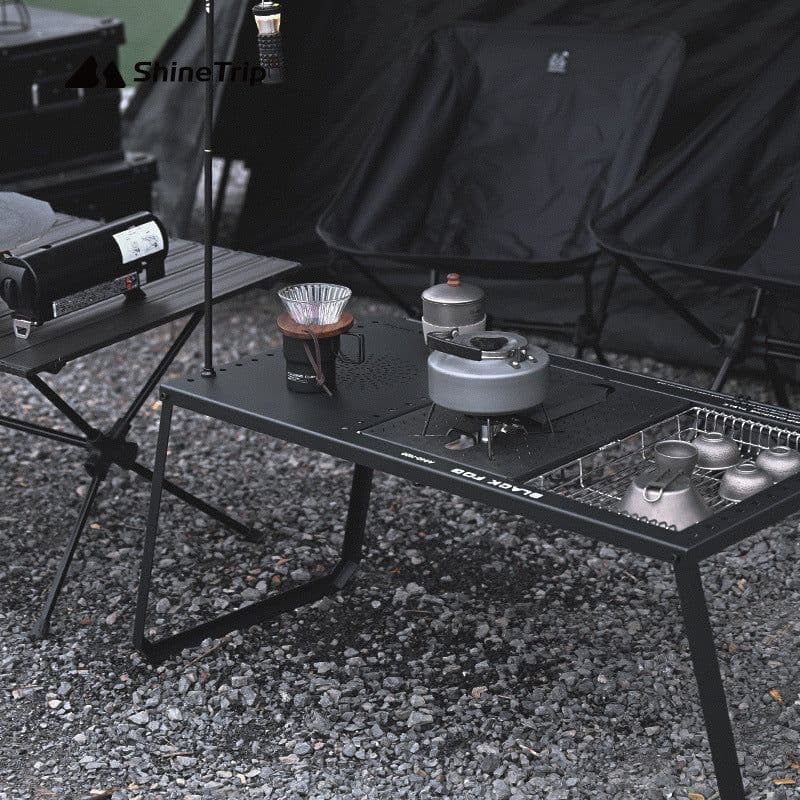 image-Combination Table Multifunctional Unit Fireback Portable Folding Camping Table