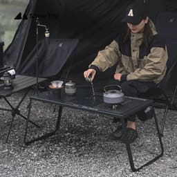 image-Combination Table Multifunctional Unit Fireback Portable Folding Camping Table