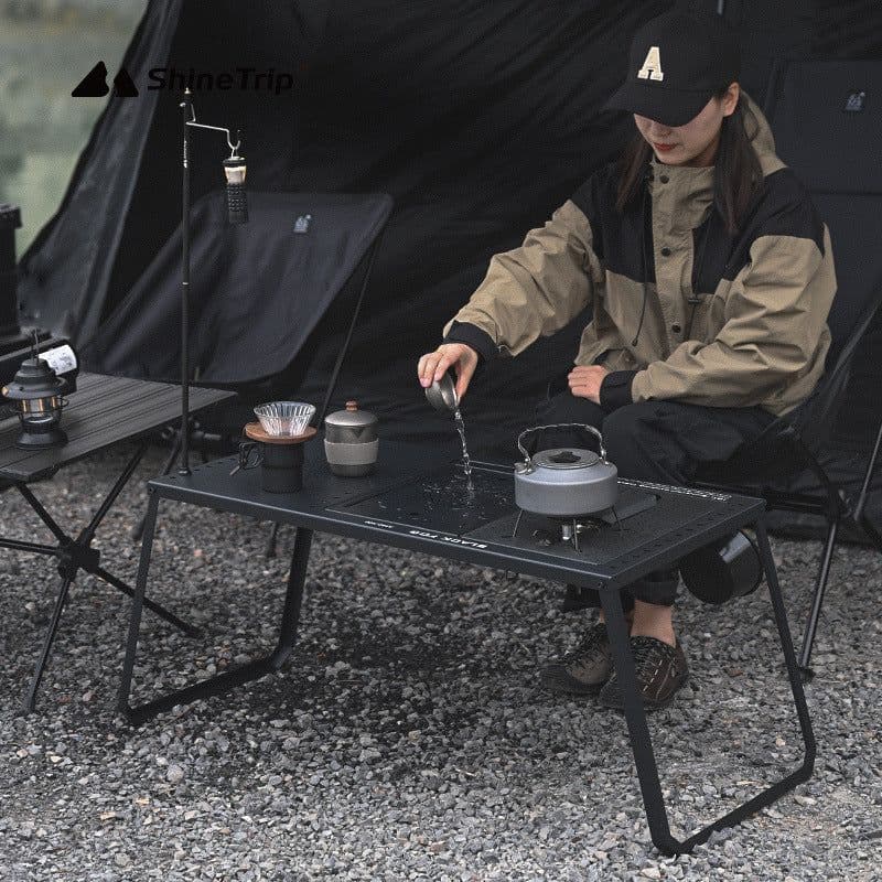 image-Combination Table Multifunctional Unit Fireback Portable Folding Camping Table