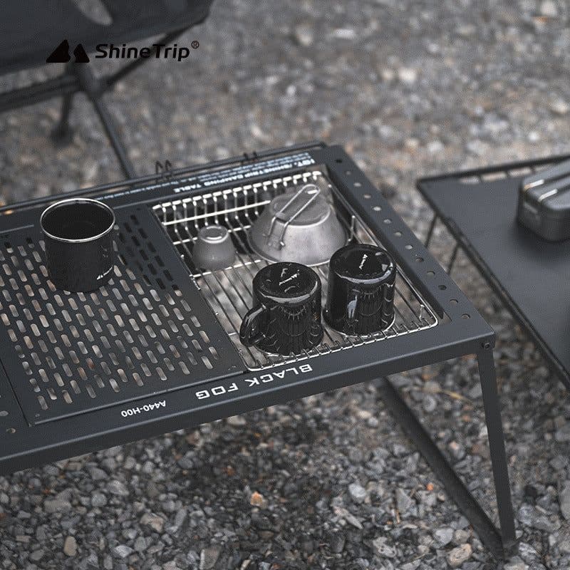 image-Combination Table Multifunctional Unit Fireback Portable Folding Camping Table
