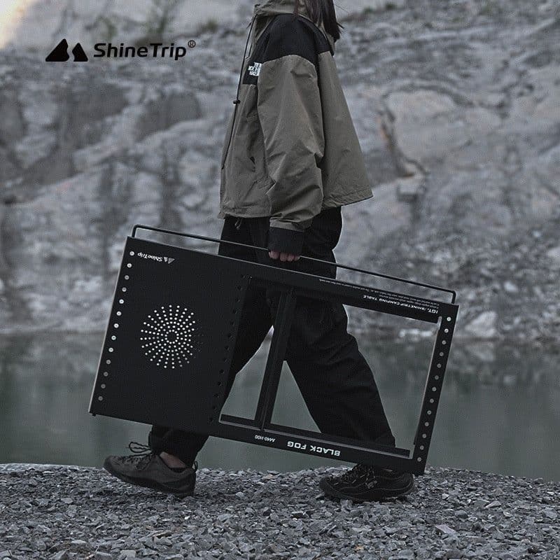 image-Combination Table Multifunctional Unit Fireback Portable Folding Camping Table