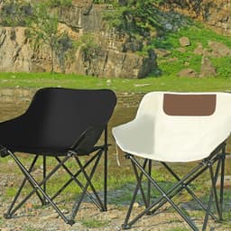 image-Camping Outdoor Folding Chair Portable Recliner Fishing Stool Beach