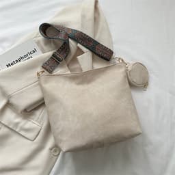 image-Large Capacity Fashion Vintage Wide Shoulder Strap Shoulder Bag
