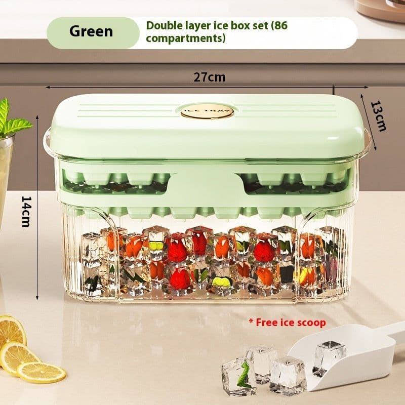 image-Pressing Ice Cube Mold With Lid Household Food Grade Ice Tray