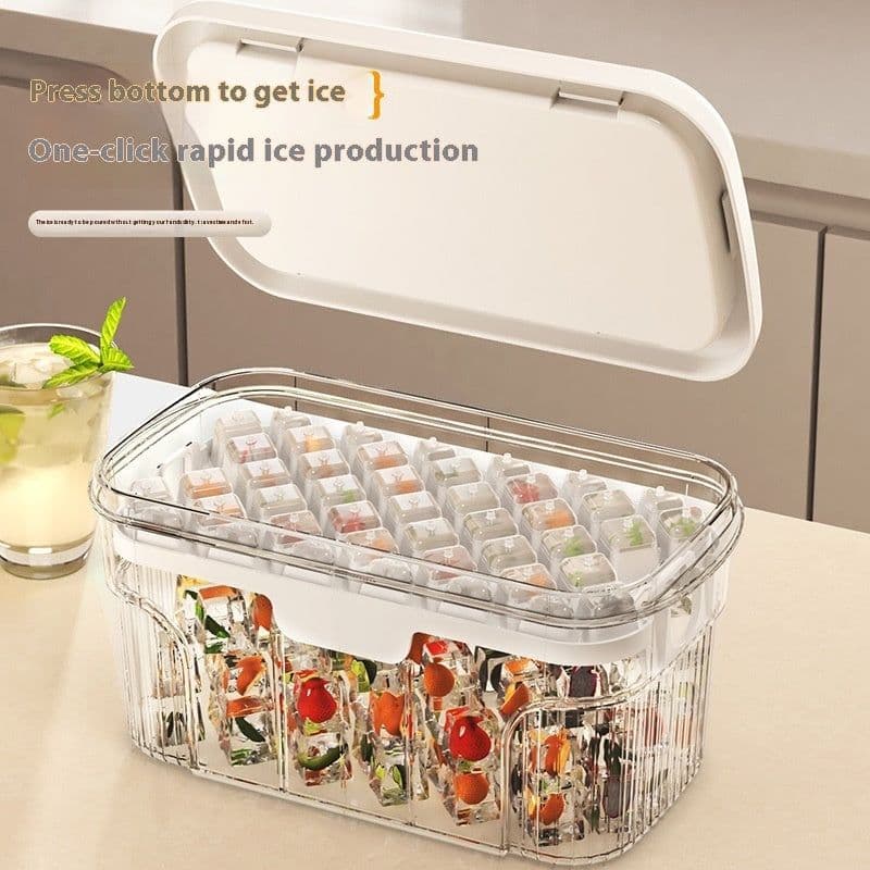 image-Pressing Ice Cube Mold With Lid Household Food Grade Ice Tray