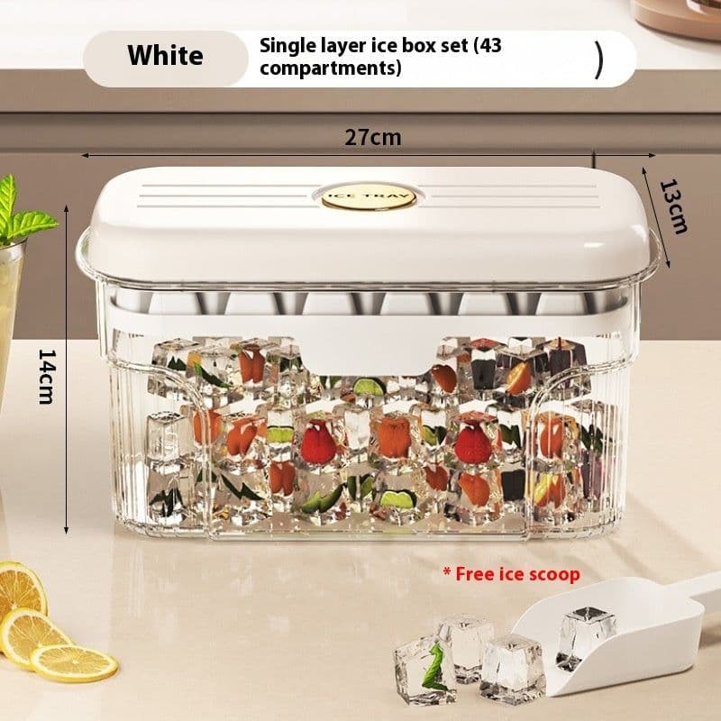 image-Pressing Ice Cube Mold With Lid Household Food Grade Ice Tray