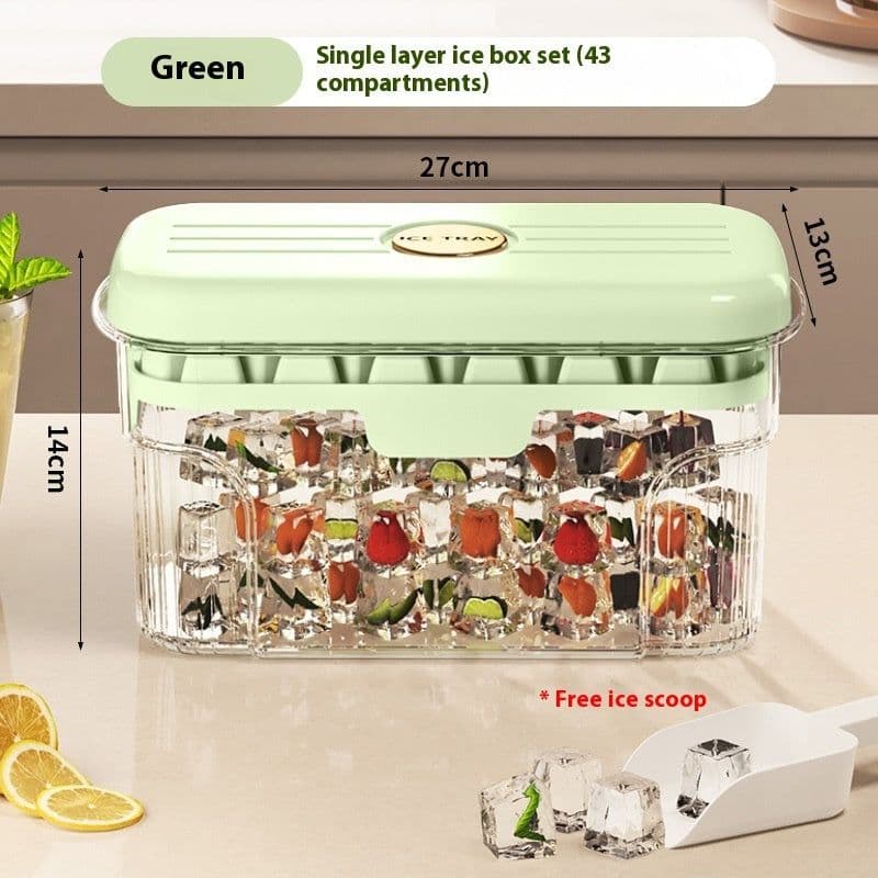 image-Pressing Ice Cube Mold With Lid Household Food Grade Ice Tray