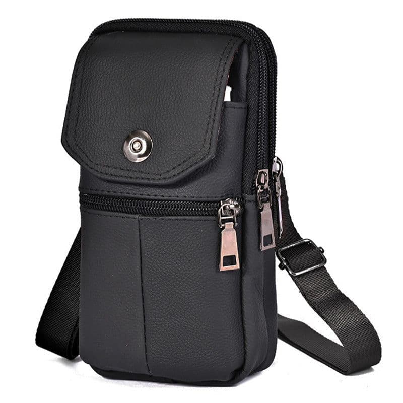 image-Men's Multi-functional Outdoor Portable Fashion Leather Belt Bag
