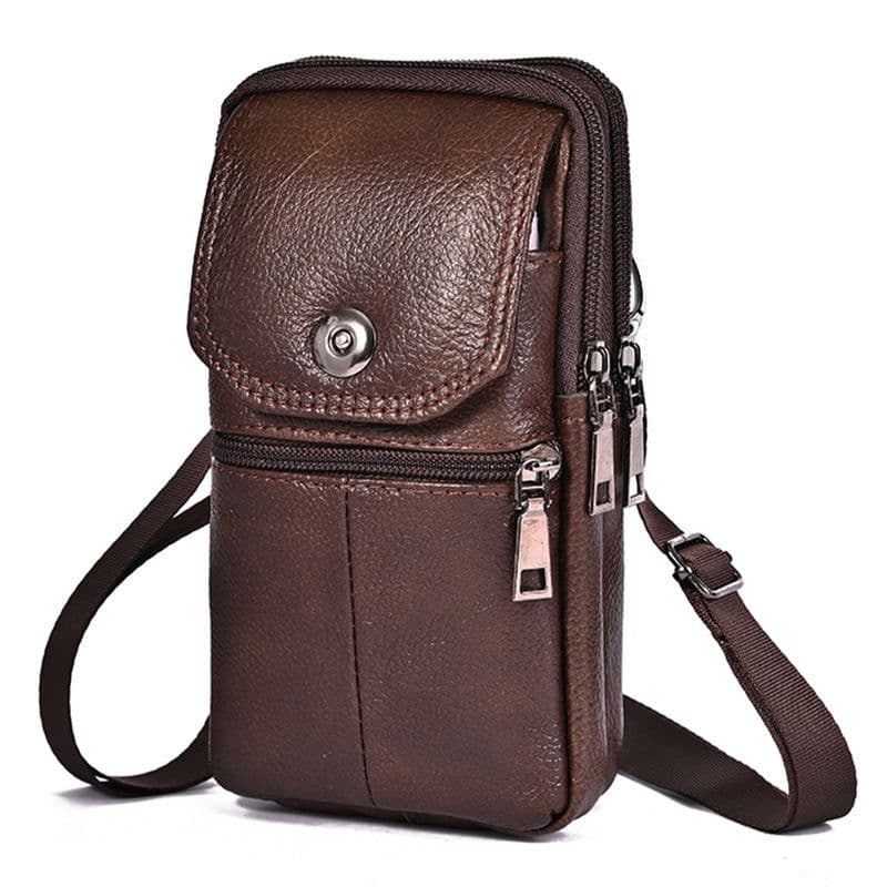 image-Men's Multi-functional Outdoor Portable Fashion Leather Belt Bag