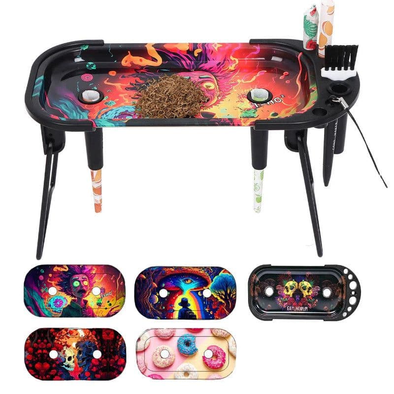 image-Metal Rolling Tray Cone Loader For King Size And More Size Pre Rolled Cone Foldable Stand Cone Filler Smoking Accessory