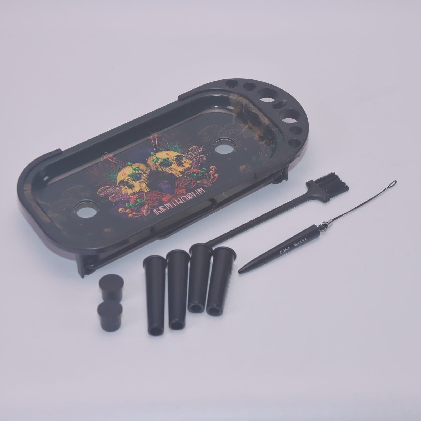 image-Metal Rolling Tray Cone Loader For King Size And More Size Pre Rolled Cone Foldable Stand Cone Filler Smoking Accessory