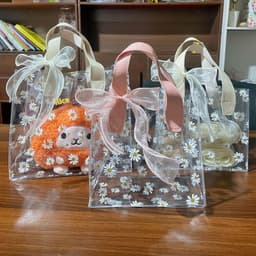 image-Thickened Transparent PvE Handbag Birthday Partner Gift Bag Gift Bag Bridesmaid Hand Gift Bag