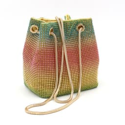 image-Net Red Rainbow Bucket Diamond Bag