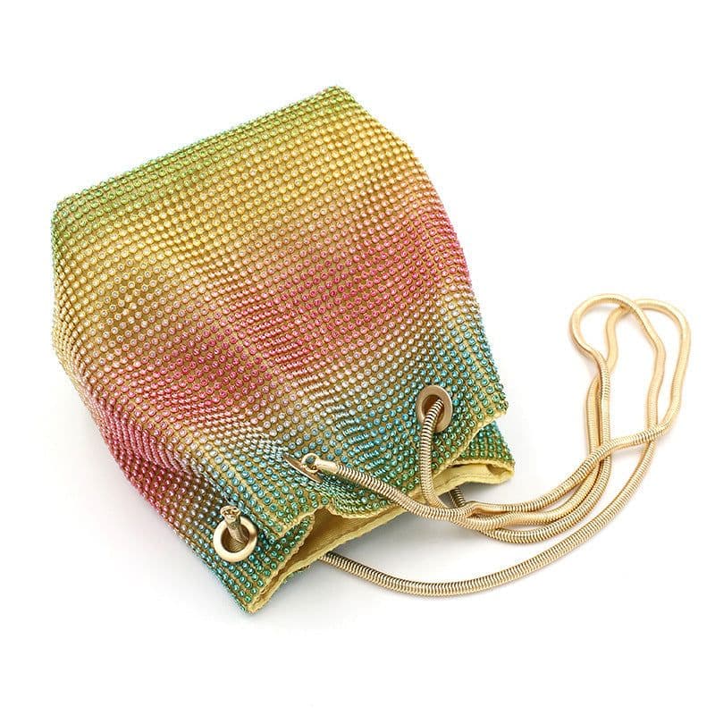 image-Net Red Rainbow Bucket Diamond Bag