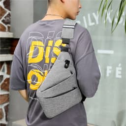 image-Men's Casual Sports Checkered Outdoor Single-shoulder Bag