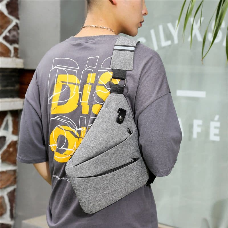 image-Men's Casual Sports Checkered Outdoor Single-shoulder Bag